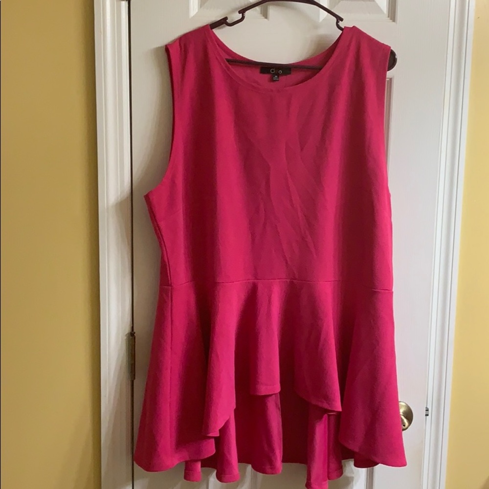 Hot Pink Peplum Top